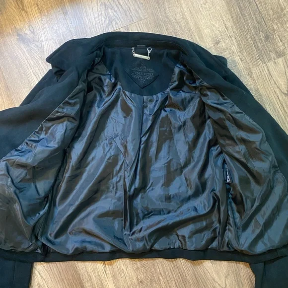 Jou Jou Black Vegan Suede Leather Moto Jacket • M - Picture 5 of 8